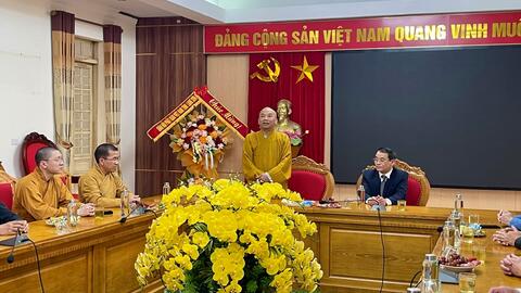 Ban Trị sự Giáo hội Phật giáo Việt Nam tỉnh Lạng Sơn thăm, chúc mừng Sở Dân tộc và Tôn giáo