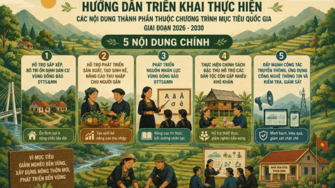 Hướng dẫn triển khai thực hiện các nội dung thành phần thuộc chương trình Mục tiêu quốc gia giai đoạn 2026 - 2030